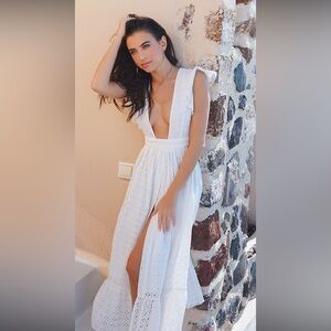 Eyelet Midi Dress by Majorelle